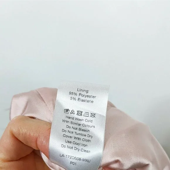 LAVISH ALICE NWT Pink Satin Feather Strapless Mini Dress Size 6 - Picture 5 of 9